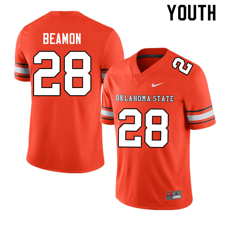 Youth #28 De'kelvion Beamon Oklahoma State Cowboys College Football Jerseys Sale-Alternate